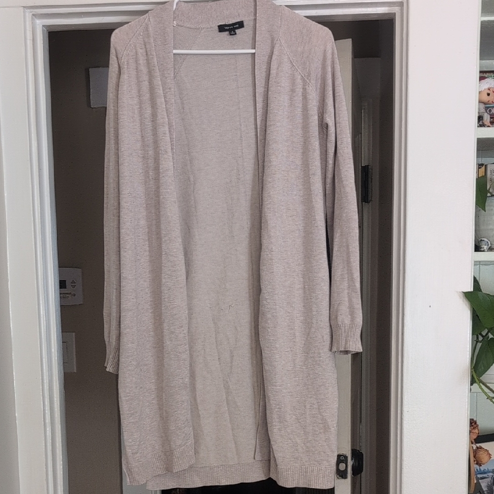 Verve Ami Light Beige Open-Front Cardigan